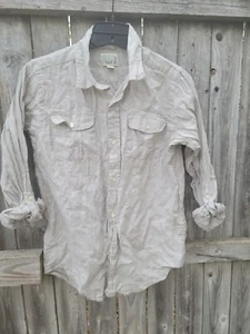 Children's place size xl (14) button down khaki linen shirt - Picture 1 of 4