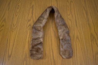 Collar de piel marrón vintage con clips originales chal envoltura accesorio ~ forrado ~ bonito Foto 1 de 4