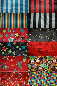Raso (€10/m²) 0,3 m Carnevale Carnevale Strisce, Stelle Clown 1,5 m di larghezza - Foto 1 di 10