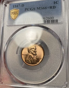 1947-D Lincoln Wheat Cent PCGS MS66+RD - Picture 1 of 5