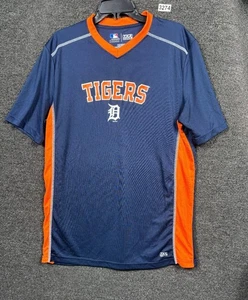 Detroit Tigers MLB Short Sleeve Mens Shirt TX3 Cool Blue Orange Size XL - Picture 1 of 7