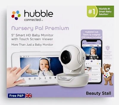 Hubble Nursery Pal Premium 5" Smart Video Baby Monitor -Long Range, Night Vision