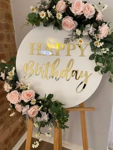 Happy Birthday Name Sign – Sleek & Customised for Events - Picture 1 of 5