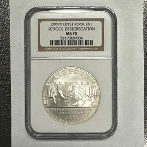 2007-P $1 Little Rock Uncirculated Silver Dollar NGC MS70. - Picture 1 of 6