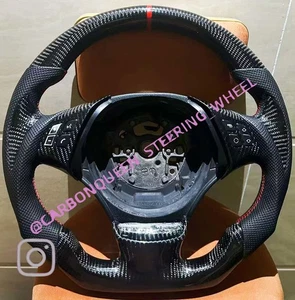 REAL CARBON FIBER Steering Wheel FOR BMW E90 3-Series 2006-2012YEARS W/RED LINE - Picture 1 of 4