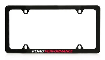 License Plate Frame - Ford Performance Text Thin Rim Plastic * SHIPS FREE TO USA - Image 1 of 4