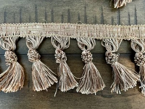 Gold Brown Upholstery Braid Trim With Tassels - Picture 1 of 3
