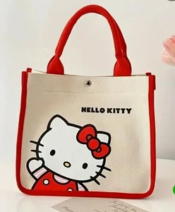 Hello Kitty Canvas Tote Bag Lunch Box Bag Brand New - Picture 1 of 3