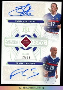 /99 Emmanuel Petit Frank Leboeuf Auto Autograph 2022 Panini NT France Dual Auto - Bild 1 von 3