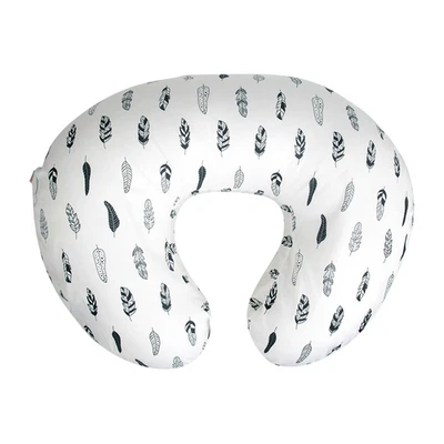 ALVABABY Nursing Pillow Cover Soft and Comfortable with Feathers Design White - Image 1 of 4