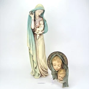 Vintage Roman Inc 18" große Mutter Jungfrau Maria Jesuskind Statue & Wandrelief - Bild 1 von 16