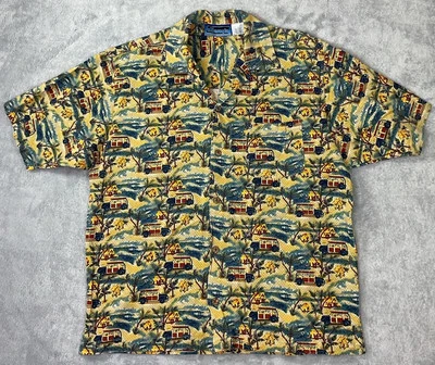 Jimmy'z Shirt Adult Large Button Up Woody Car Vintage Mens Short Sleeve - Image 1 of 4