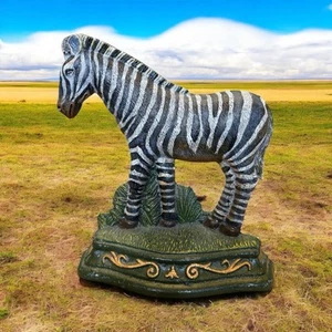 Vintage Cast Iron Zebra Heavy Doorstop Animal Figure Decorative 7.5 x 6.5 inches - Picture 1 of 17