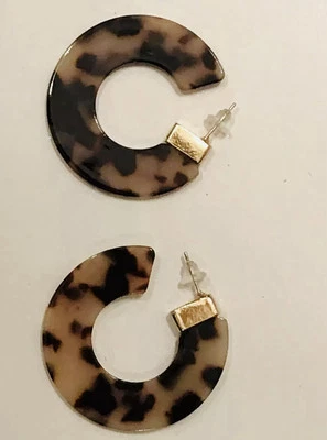 Pendientes aros tortuga marrón oscuro tono dorado nuevos sin etiquetas Foto 1 de 4