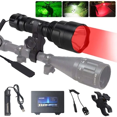 C8 Taktische Rot LED Taschenlampe Outdoor Jagd Lampe Licht Torch Fackel mit box - Bild 1 von 4