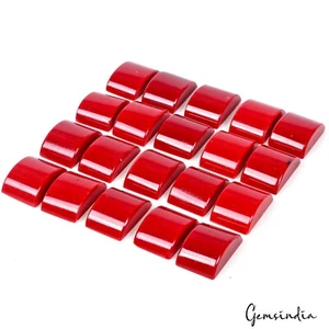 660 Ct/20 Pcs Hydro Red Coral Fancy Cab Loose Gems Lot for Ring/Earring/Bracelet - Picture 1 of 6