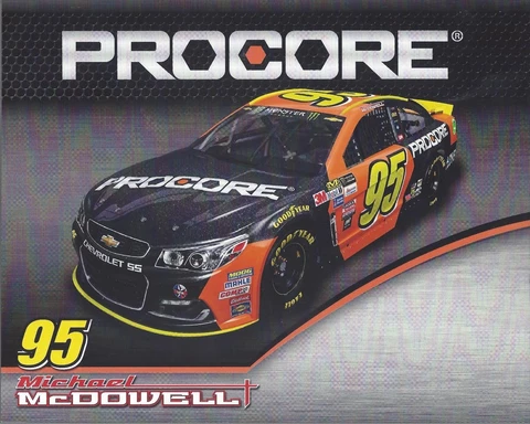 2017 MICHAEL MCDOWELL "PROCORE" #95 NASCAR MONSTER ENERGY CUP POSTCARD Cover