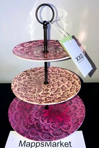 NWT JOHN DERIAN For Target Three-Tier Melamine Serving Tray ~Flower Illustration - Picture 1 of 10