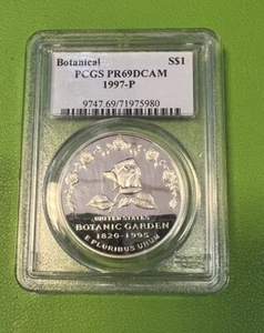 1997-P $1 BOTANICAL GARDEN COMMEMORATIVE SILVER DOLLAR - PCGS PR 69 DCAM - Picture 1 of 12