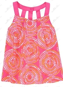 Gymboree Girls sz 8 "Bright and Beachy Neon Pink Dot Tank Top NWT - Picture 1 of 3