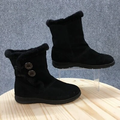 白色山地靴女式 10 M Trip 冬季雪地靴 W16051 黑色麂皮绒 — 第 1/4 张图片