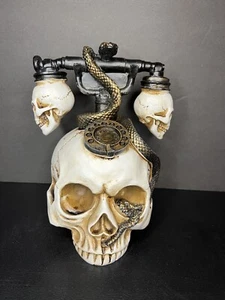 Estatua de teléfono calavera y serpiente - decoración de Halloween - NUEVO 2023 -8,5 pulgadas de alto - Imagen 1 de 5
