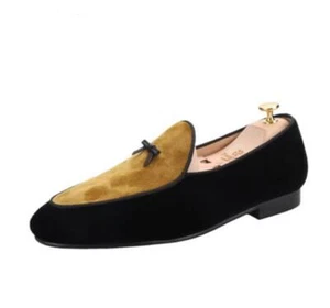 Men Fashion British Round Toe Bowknot Color Matching Slip On Loafers Dress Shoes - Picture 1 of 15