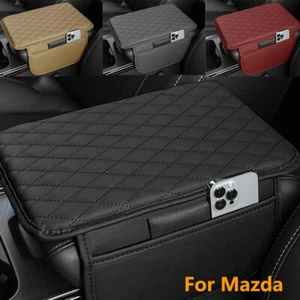 For Mazda 3 CX-3 Upgraded Center Console Cover Microfiber Leather Armrest Covers - Picture 1 of 33