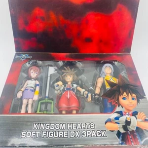 Kingdom Hearts Soft figure Set of 3 with serial number Japan limited 90s Vintage - Picture 1 of 17