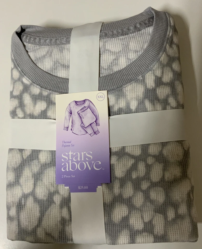 Stars Above Thermal Pajama Set Navy Snow Ski 2 piece XXL