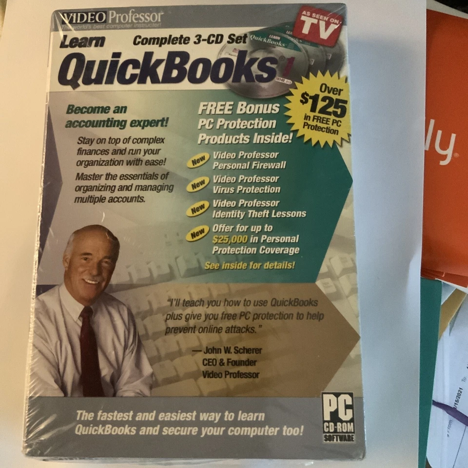 Video Professor Juego Completo de Software CD-ROM Aprende QuickBooks Envío Gratis Foto 1 de 1