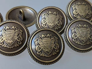 7x grandes botones de disfraz tradicional - "escudo de armas" - 23 mm - metal - larpa - Imagen 1 de 1