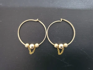 Ceydonia Arts Orecchini a Cerchio Fatti a Mano 14kt GF 2" con Perline (CA3) - Foto 1 di 2