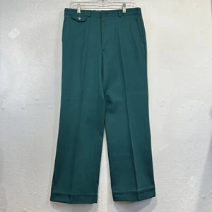 Vintage 80s Land's End Pants 32x28 Mens Teal Dress Pleated USA Made - Picture 1 of 9