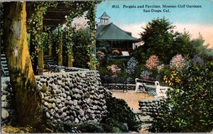 Postkarte Pergola Pavillon Mission Cliff Gardens San Diego Kalifornien - Bild 1 von 2