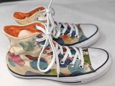 匡威 Converse Chuck Taylor All Star 男式 4 码女式 6 码高帮波尔卡圆点帆布 — 第 1/4 张图片