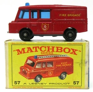 Matchbox #57 LAND ROVER FIRE TRUCK red Fire Brigade BPW mint in E4 box diecast - Picture 1 of 5