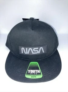 NASA Logo Youth Baseball OSFM Boys Black Hat Ultra Rare Very Brand New - Picture 1 of 5