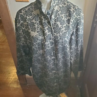 Finity Naturals black brocade jacket sz large Foto 1 de 4