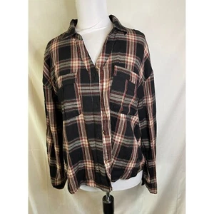 C & C California Plaid Flannel Shirt Long Sleeve Button Up Top Large - Picture 1 of 3