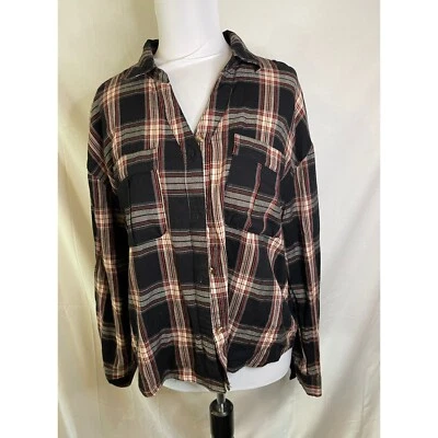 C & C California Plaid Flannel Shirt Long Sleeve Button Up Top Large - Image 1 of 3