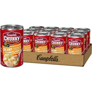 Campbell's Chunky Soup, Creamy Chicken and Dumplings 🍲 18.8 oz (Pack of 12) - Picture 1 of 4