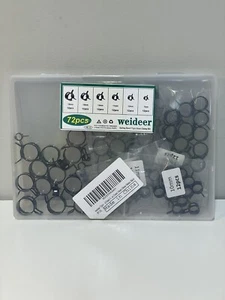 72Pcs Spring Band Type Clips Fuel Hose Line Water Pipe Air Tube Clamps Fasteners - Picture 1 of 3