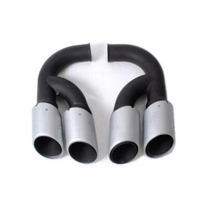 V6 Tail Exhaust Tips Silver Muffler Tip for Porsche Cayenne V6 2011-2014 - Picture 1 of 3
