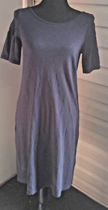 TALBOTS WOMENS XS DRESS NAVY BLUE WITH FLARED SLEEVES - Picture 1 of 6