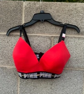 Victoria’s Secret PINK Red Wear Everywhere leicht gefütterter BH ohne Bügel Größe 34DD - Bild 1 von 7