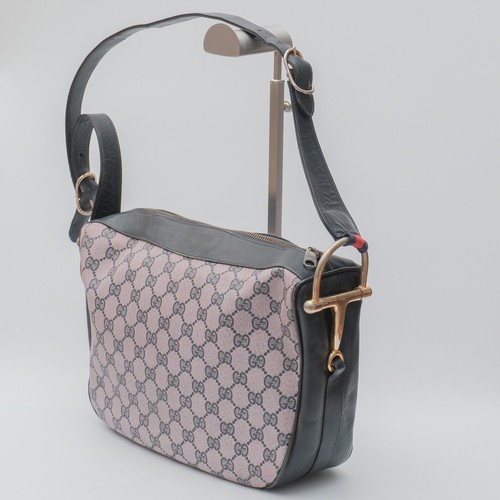 Borsa a tracolla "RARA" Gucci vintage Horsebit borsa a tracolla GG Sherry Navy originale