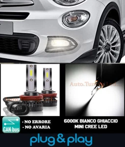 FIAT 500X 2014+ LAMPADE FENDINEBBIA H8 FULL LED 6000K Top Qualità - NO ERROR - Foto 1 di 5