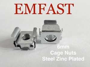 m6 cage nuts steel clip mounting rack cabinet zinc nut 6mm - Picture 1 of 1