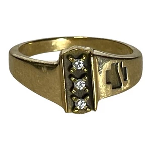 Vintage Tanner & Co 1960s Mens 14K Gold Diamond Ring Size 10 8 Grams - Picture 1 of 9